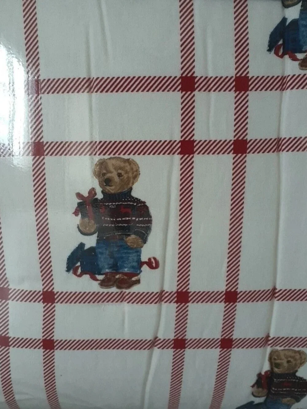 Polo Ralph Lauren Holiday Bear Collection Twin Comforter Set 1 Pillow Sham Rare